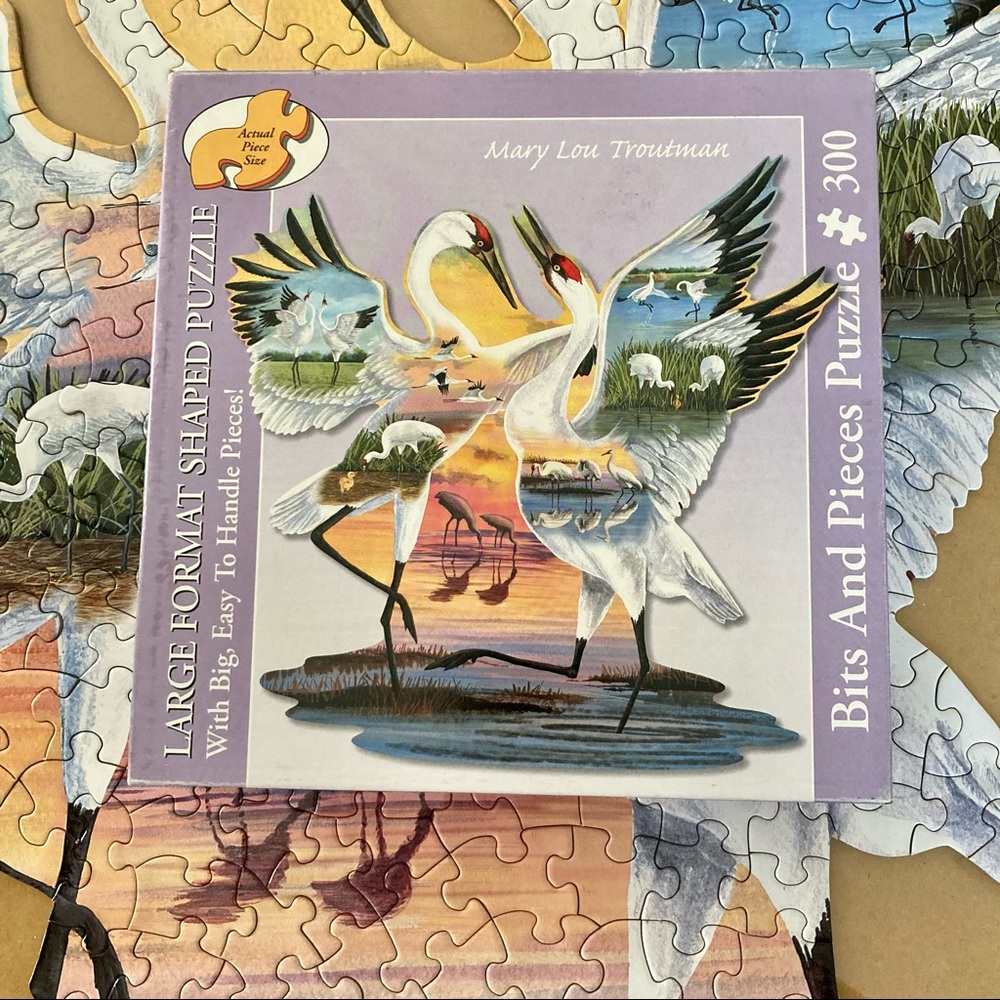 Bits and Pieces Mary Lou Troutman: Dance of the Whooping Cranes Shaped Puzzle - Picture 10 of 10